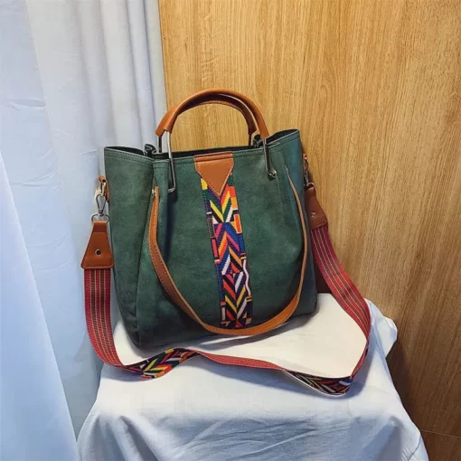 women green leather bag