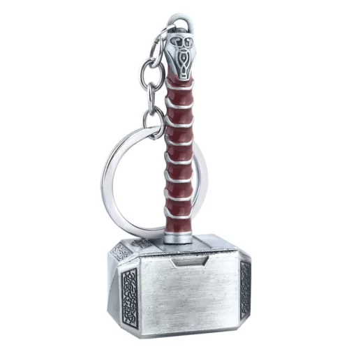 Thor hammer keychain red