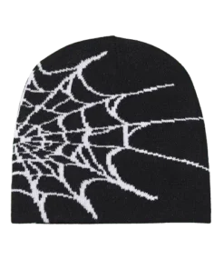 spider web beanie BLACK