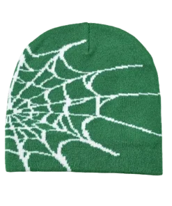 spider web beanie Green