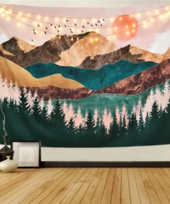 Forest Mountain Landscape Tapestry