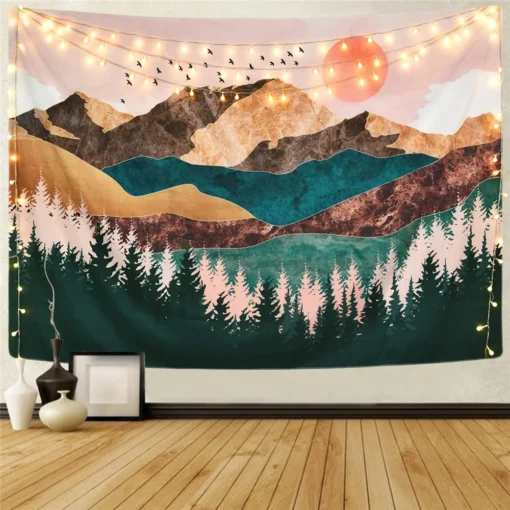 Forest Mountain Landscape Tapestry