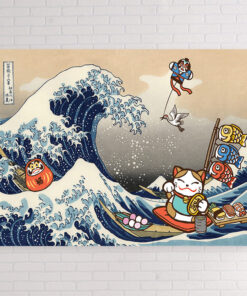 Japanese Hokusai wave pattern painting