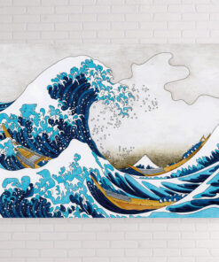 Japanese Hokusai wave pattern painting